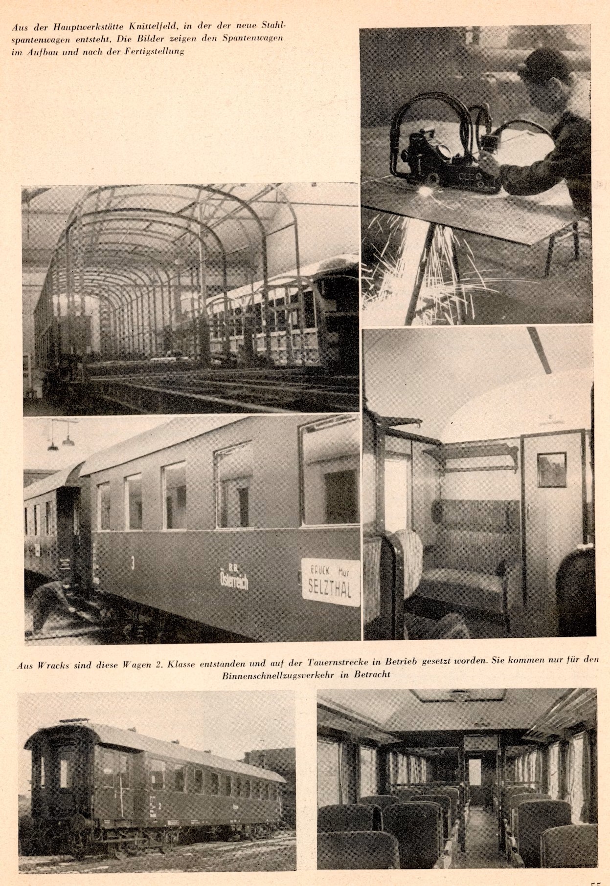Wiederaufgebaute Reisezugwagen
